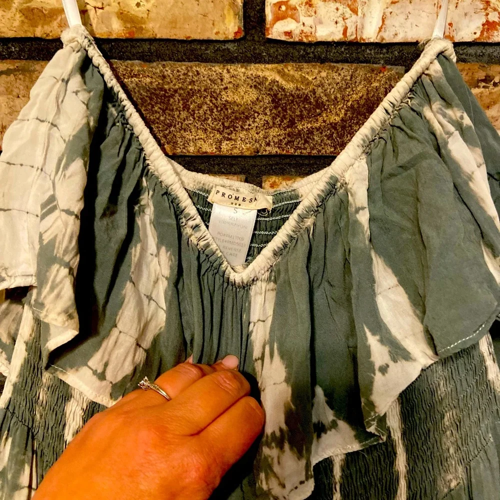 Grey Tie-Dye tube top maxi - Picture 2 of 3